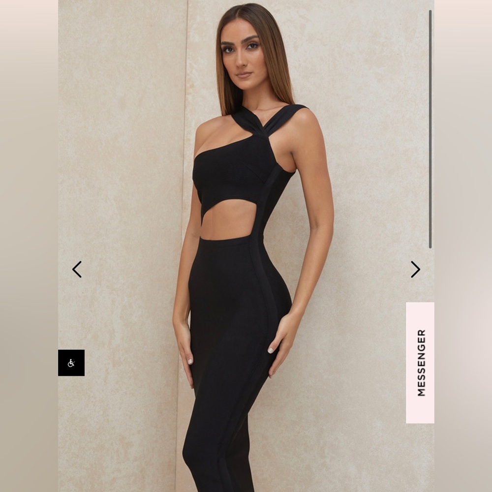 House of CB Aina Black Cut Out Bandage Dress